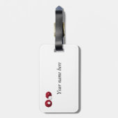 Customiseable rote Rasen-Schüsseln Gepäckanhänger (Rückseite vertikal)