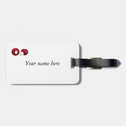 Customiseable rote Rasen-Schüsseln Gepäckanhänger (Rückseite horizontal)