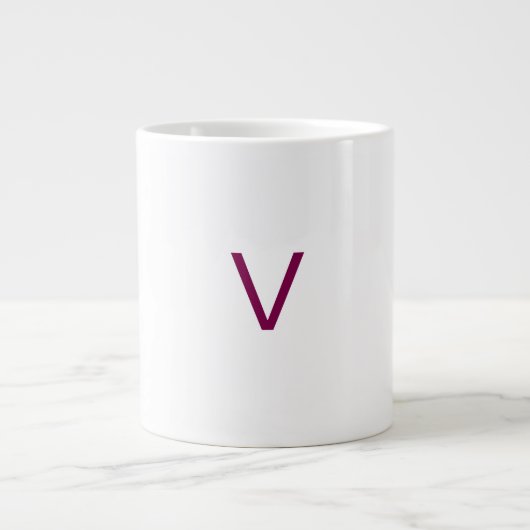 Customised letter V mug Jumbo-Tasse (Vorderseite)
