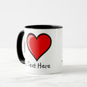 Customizabe I Herz-Tasse Tasse (Vorderseite Links)