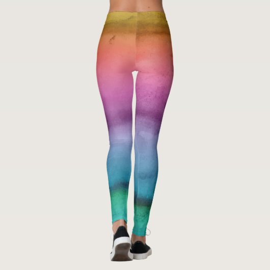 Customizabe Rainbow Striped Leggings (Rückseite)