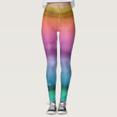 Customizabe Rainbow Striped Leggings (Vorderseite)