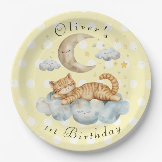 Customizable 1st Birthday Pappteller (Vorderseite)