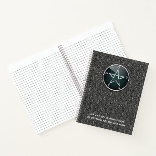Customizable 8.5 x 11 Elemental Pentacle Notebook Notizblock (Innenseite)