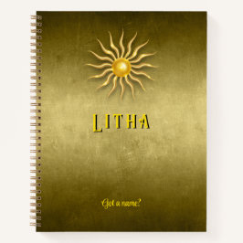 Customizable 8.5 x 11 Litha Summer Golden Notebook Notizblock
