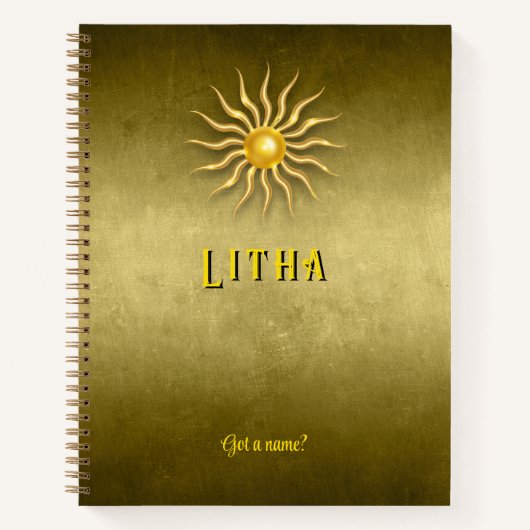 Customizable 8.5 x 11 Litha Summer Golden Notebook Notizblock (Vorderseite)