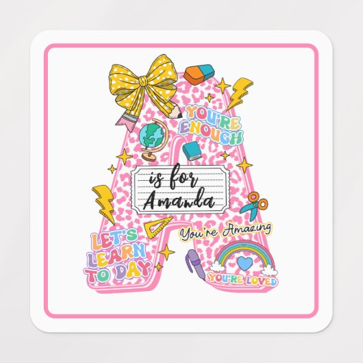 Customizable “A is for” Alphabet Art – Inspiration Etiketten (Design 1)