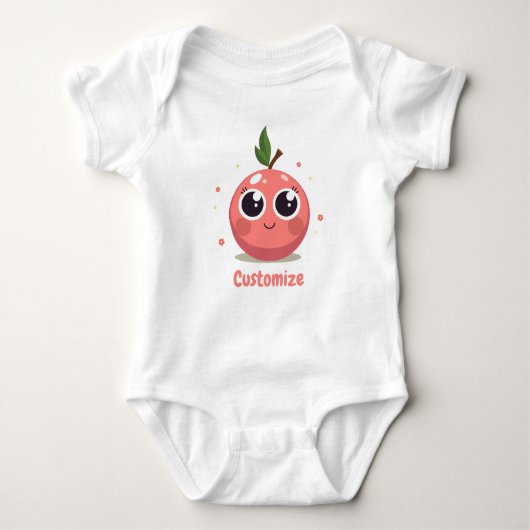Customizable Adorable Peach Baby Baby Strampler (Vorderseite)