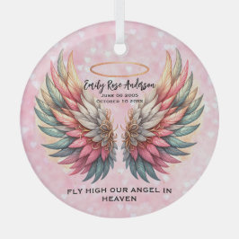 Customizable Angel Wings Memorial  Ornament Aus Glas