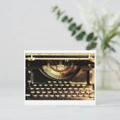 Customizable antique typewriter postcard postkarte (Stehend Vorderseite)