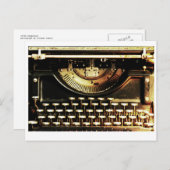 Customizable antique typewriter postcard postkarte (Vorne/Hinten)