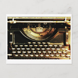 Customizable antique typewriter postcard postkarte
