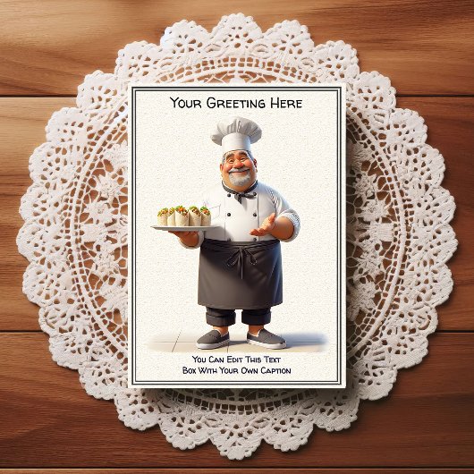 Customizable Any Occasion Cooking / Chef Postcard Postkarte