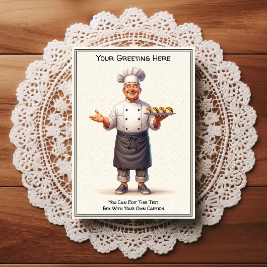 Customizable Any Occasion Cooking / Chef Postcard Postkarte