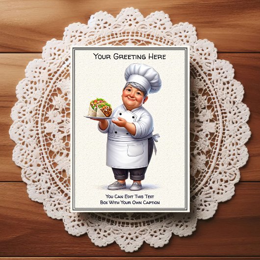 Customizable Any Occasion Cooking / Chef Postcard Postkarte