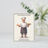 Customizable Any Occasion Cooking / Chef Postcard Postkarte (Stehend Vorderseite)