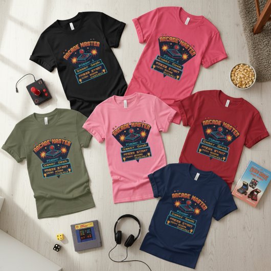 Customizable Arcade Master Retro Gamer T-Shirt