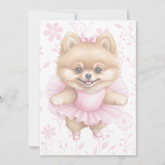 Customizable Ballerina Birthday Invitation 5 x 7 Einladung (Rückseite)