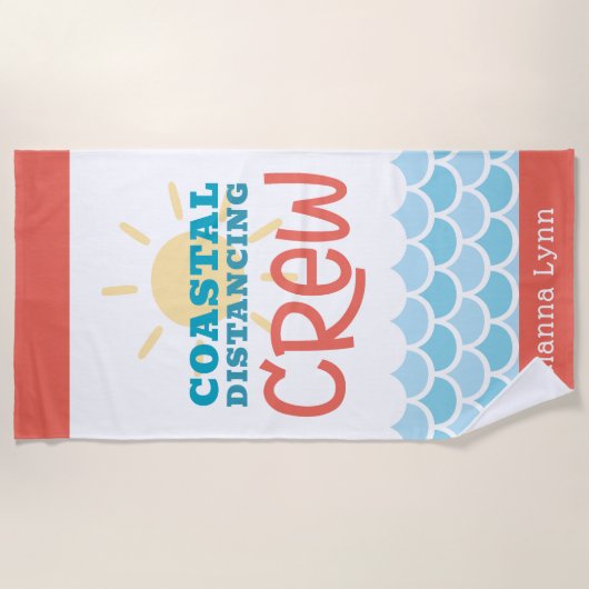 Customizable Beach Theme Sun Waves Strandtuch (Vorderseite)