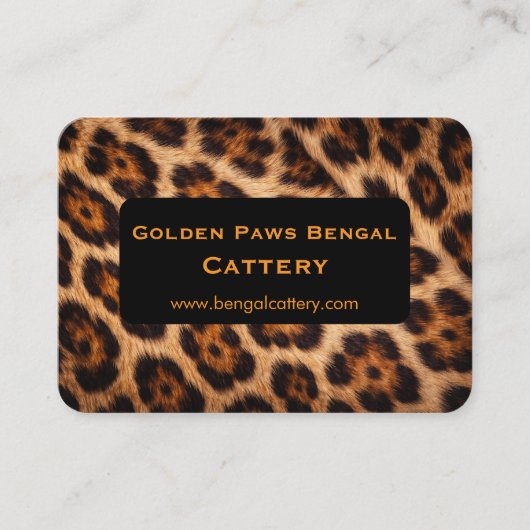 Customizable Bengal Cat Cattery  Visitenkarte (Vorderseite)