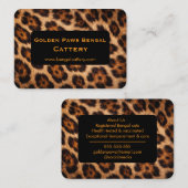 Customizable Bengal Cat Cattery  Visitenkarte (Vorne/Hinten)