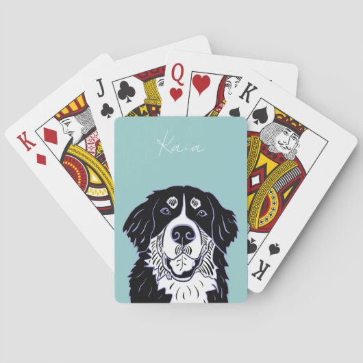 Customizable Bernese Mountain Dog   Poker Cards Spielkarten (Rückseite)