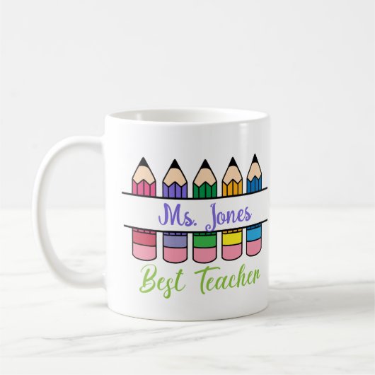 Customizable Best Teacher Appreciation Kaffeetasse (Links)