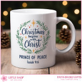 Customizable Bible Verse Christmas Wreath Kaffeetasse