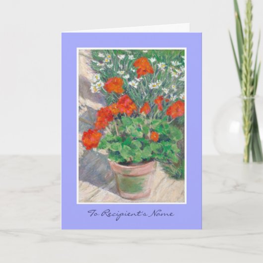 Customizable Birthday Card - Red Geraniums Karte (Vorderseite)