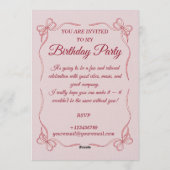Customizable Birthday Invitation Card - Stylish Einladung (Rückseite)