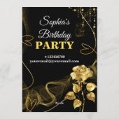 Customizable Birthday Invite elegant birthday card Einladung (Rückseite)
