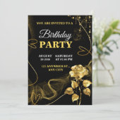 Customizable Birthday Invite elegant birthday card Einladung (Stehend Vorderseite)