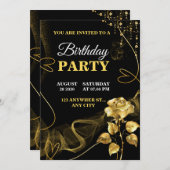 Customizable Birthday Invite elegant birthday card Einladung (Vorne/Hinten)