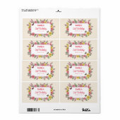 Customizable Birthday Party labels with Flowers (Vorne)