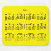 Customizable Black and Bright Yellow 2021 Calendar Mousepad (Vorne)