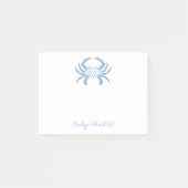 Customizable Blue Chic Crab Sticky Notes Post-it Klebezettel (Vorderseite)