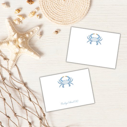 Customizable Blue Chic Crab Sticky Notes Post-it Klebezettel