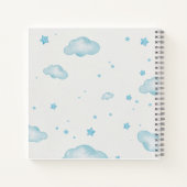 Customizable Blue Dinosaur Sketchbook Notizblock (Rückseite)