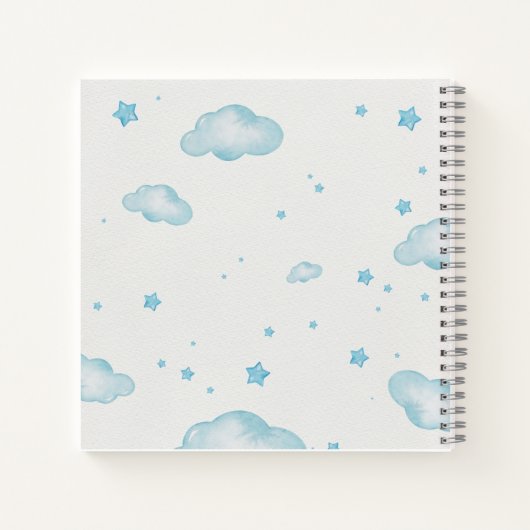 Customizable Blue Dinosaur Sketchbook Notizblock (Rückseite)