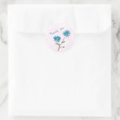 Customizable Blue Floral Thank You Envelope  Runder Aufkleber (Tasche)