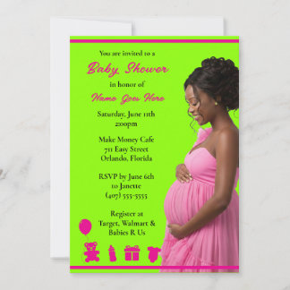 Customizable Blue Gold | Pregnant Downloadable Einladung