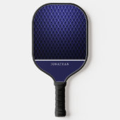 Customizable Blue Navy Diamond Pattern Pickleball Schläger (Vorderseite)