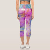 Customizable Blue Purple Gold High Waisted Capris (Rückseite)