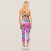 Customizable Blue Purple Gold High Waisted Capris (Rückseite)