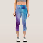 Customizable Blue Purple High Waisted Capris (Vorderseite)