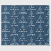 Customizable Blue White Christmas and New Year Geschenkpapier (Flach)