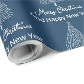 Customizable Blue White Christmas and New Year Geschenkpapier (Rolleneckpunkt)