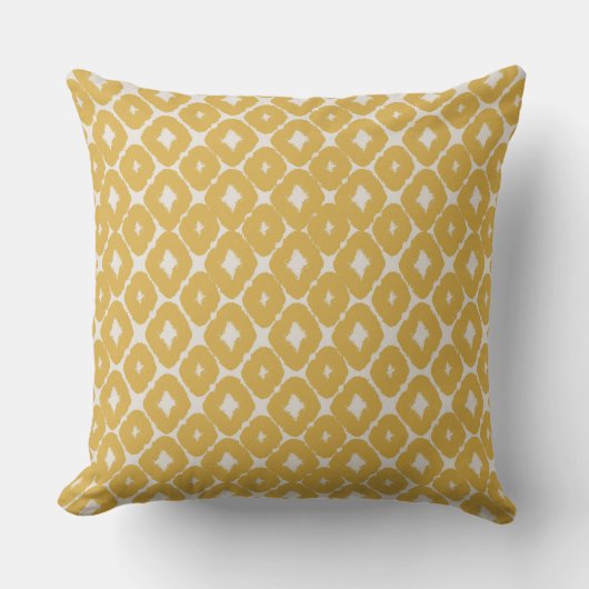 Customizable Boho Mustard Diamonds Cushion Kissen (Vorderseite)