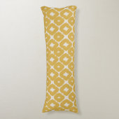 Customizable Boho Mustard Diamonds Cushion Seitenschläferkissen (Vorderseite Vertikal)