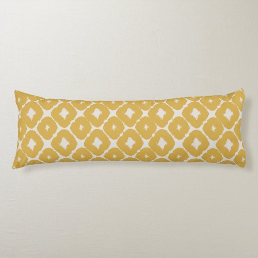 Customizable Boho Mustard Diamonds Cushion Seitenschläferkissen (Vorderseite)